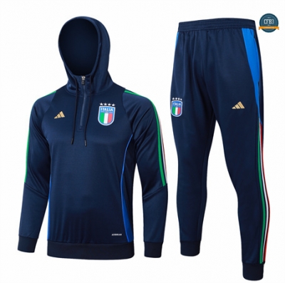 Buscar Chaqueta Chándal Sudadera con Capucha Italia Niño Equipación 2024/2025 Azul marino