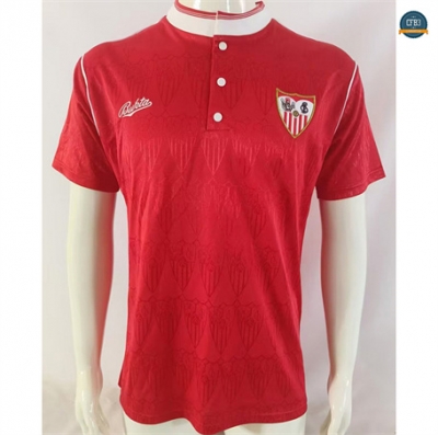 Cfb3 Camiseta futbol Retro red 1991-92 Sevilla 2ª Equipación