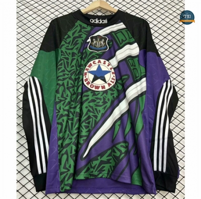 Cfb3 Camiseta futbol Retro 1995-96 Newcastle United Portero Equipación Manga Larga Púrpura