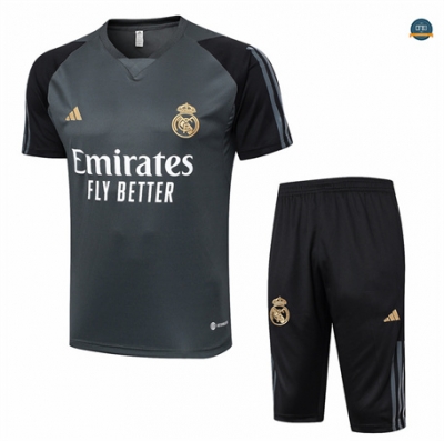Nuevas Camiseta entrenamiento Real Madrid + Pantalón Corto gris 2024/2025