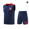 Diseño Camiseta Entrenamiento futbol Sin Mangas Atletico Madrid 2024/2025 Azul marino + Pantalón Corto