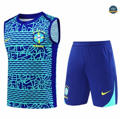 Ofertas Camiseta Entrenamiento futbol Sin Mangas Brasil 2024/2025 Azul + Pantalón Corto