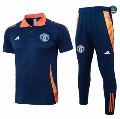 Buscar Camiseta Entrenamiento futbol Polo Manchester United + Pantalones 2024/2025 Azul marino