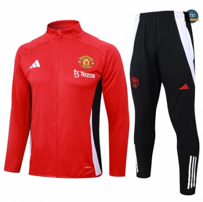 Outlet Chaqueta Chándal Fútbol Manchester United Equipación 2024/2025 rojo