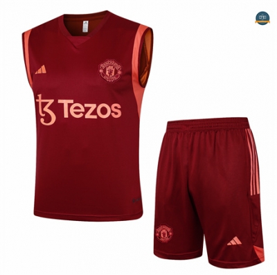 Crear Camiseta entrenamiento sin mangas Manchester United rojo granate 2024/2025