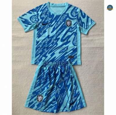 Crear Camiseta futbol Países Bajos Niño Equipación portero azul 2024/2025