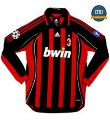 Camiseta 2006-07 AC Milan Manga Larga 1ª Equipación