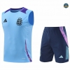 Diseño Camiseta Entrenamiento futbol Sin Mangas Argentina 2024/2025 Azul Cielo + Pantalón Corto