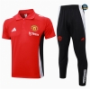 Hacer Camiseta Entrenamiento futbol Polo Manchester United + Pantalones 2024/2025 rojo