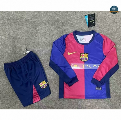 Diseño Camiseta futbol Barcelona Niño 1ª Equipación Equipación Manga Larga 2024/2025