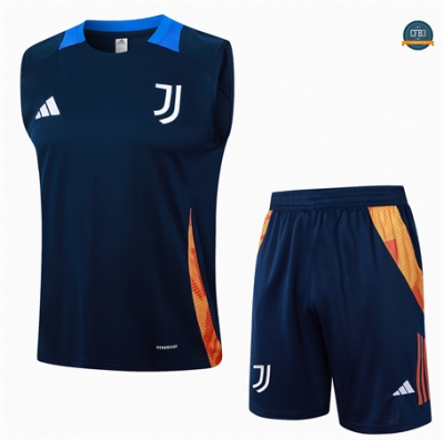 Venta Camiseta Entrenamiento futbol Sin Mangas Juventus 2024/2025 Azul + Pantalón Corto