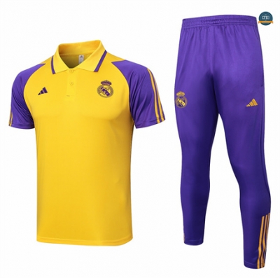 Outlet Camiseta entrenamiento Real Madrid polo + Pantalones amarillo 2024/2025
