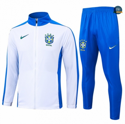 Crear Chaqueta Chándal Fútbol Brasil Equipación 2024/2025 Blanco