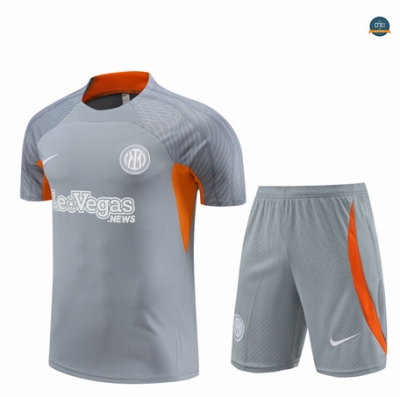 Diseñar Camiseta entrenamiento Inter Milan + Pantalón Corto gris 2024/2025