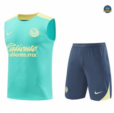 Crear Camiseta Entrenamiento futbol Sin Mangas CF América 2024/2025 Azul + Pantalón Corto