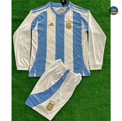 Cfb3 Camiseta futbol Argentina Niño Primera Equipación Manga Larga Verde 2024/2025