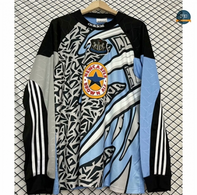 Cfb3 Camiseta futbol Retro 1995-96 Newcastle United Portero Equipación Manga Larga Azul