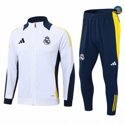 Diseño Chaqueta Chándal Fútbol Real Madrid Equipación 2024/2025 Blanco