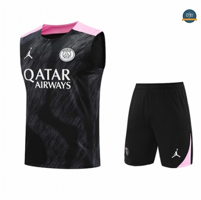 Venta Camiseta Entrenamiento futbol Sin Mangas Paris Saint Germain 2024/2025 negro + Pantalón Corto