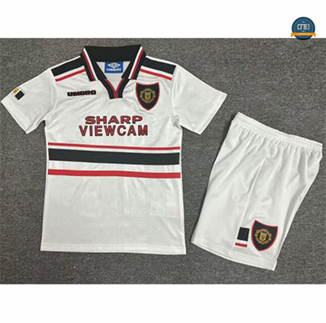 Cfb3 Camiseta futbol Retro 1998-99 Manchester United Niño Segunda Equipación