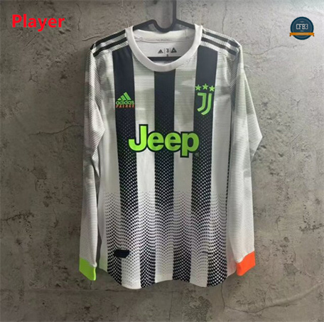 Cfb3 Camiseta futbol Player Version Retro 2019-20 Juventus Equipación Manga Larga joint