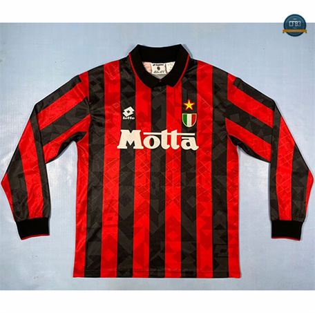 Outlet Camiseta Retro 1994-95 AC Milan 1ª Equipación Manga Larga