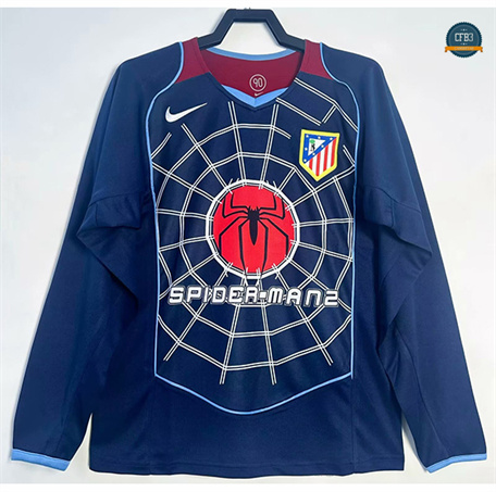 Nuevas Camiseta Retro 2004-05 Atletico Madrid 2ª Equipación Manga Larga