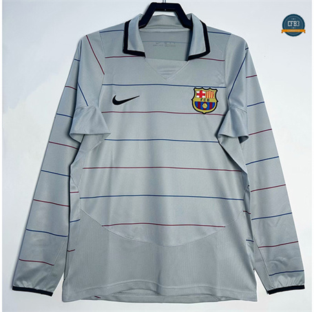 Crear Camiseta Retro 2002-04 Barcelona 2ª Equipación Manga Larga