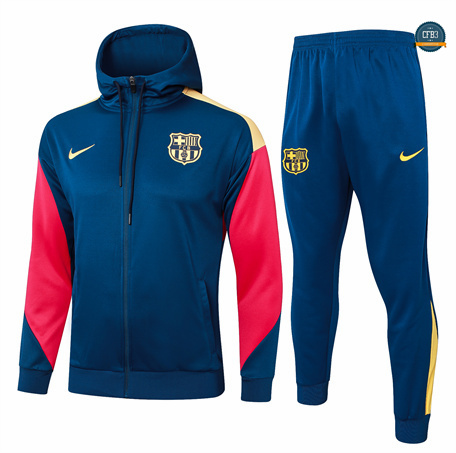 Hacer Chaqueta Chándal Fútbol Barcelona Equipación Sombrero 2024/2025 Azul