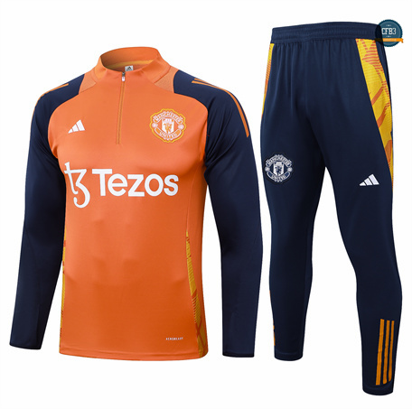 Diseño Chándal Fútbol Manchester United Equipación 2024/2025 Naranja