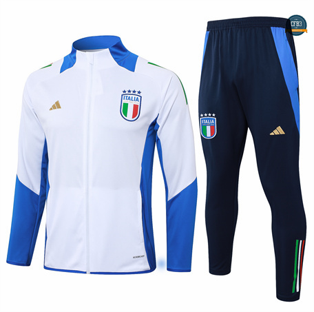 Hacer Chaqueta Chándal Fútbol Italia Niño Equipación 2024/2025 Blanco