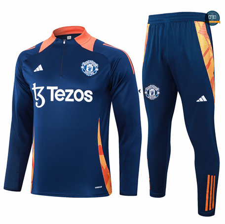 Nuevas Chándal Fútbol Manchester United Niño Equipación 2024/2025 Azul marino