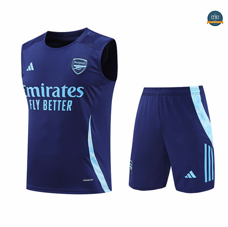 Buscar Camiseta Entrenamiento futbol Sin Mangas Arsenal 2024/2025 Azul marino + Pantalón Corto