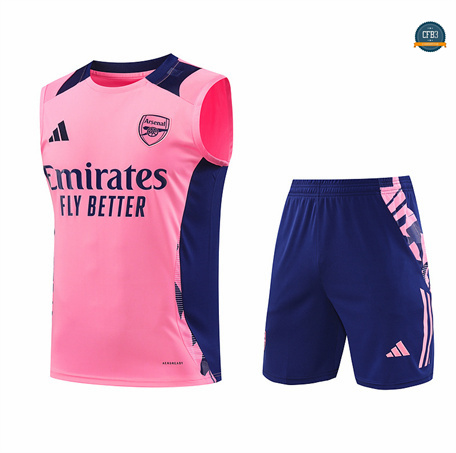 Hacer Camiseta Entrenamiento futbol Sin Mangas Arsenal 2024/2025 rosa + Pantalón Corto