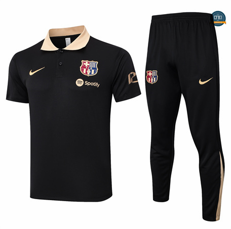 Outlet Camiseta Entrenamiento futbol Polo Barcelona + Pantalones 2024/2025 negro