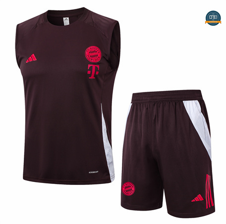 Venta Camiseta Entrenamiento futbol Sin Mangas Bayern Munich 2024/2025 marrón + Pantalón Corto