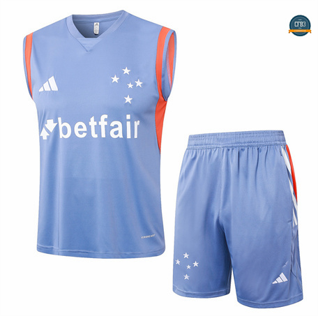 Nuevas Camiseta Entrenamiento futbol Sin Mangas Cruzeiro 2024/2025 Gris + Pantalón Corto