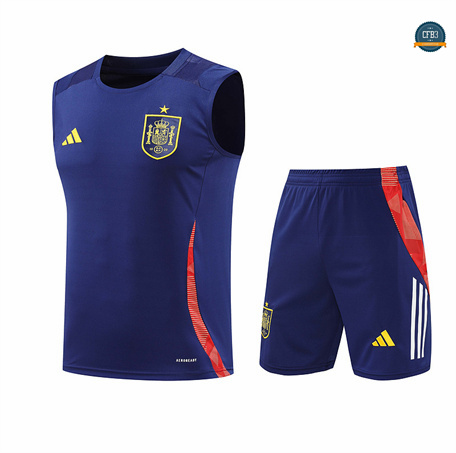 Ofertas Camiseta Entrenamiento futbol Sin Mangas Espana 2024/2025 Azul + Pantalón Corto