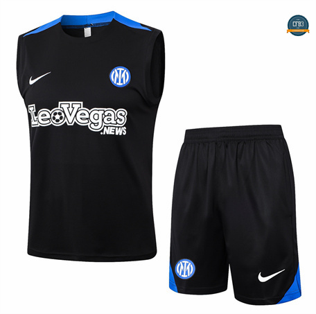 Ofertas Camiseta Entrenamiento futbol Sin Mangas Inter Milan 2024/2025 negro + Pantalón Corto