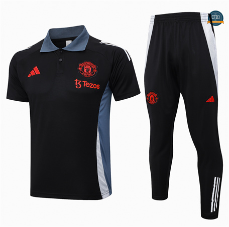 Outlet Camiseta Entrenamiento futbol Polo Manchester United + Pantalones 2024/2025 negro