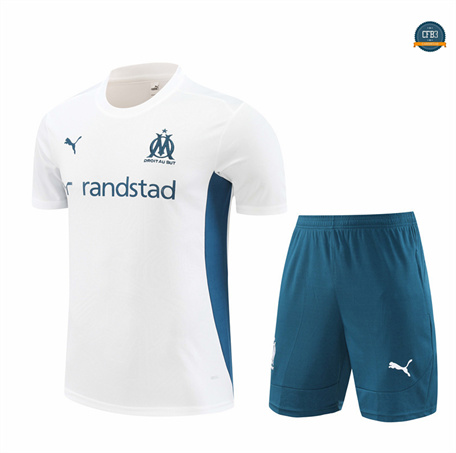 Hacer Camiseta Entrenamiento futbol Marsella + Pantalón 2024/2025 Blanco