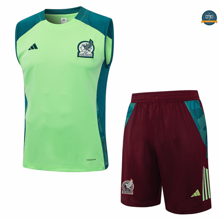 Venta Camiseta Entrenamiento futbol Sin Mangas México 2024/2025 verde + Pantalón Corto