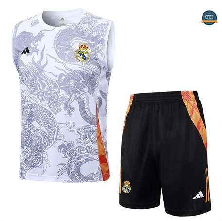 Outlet Camiseta Entrenamiento futbol Sin Mangas Real Madrid 2024/2025 Blanco + Pantalón Corto