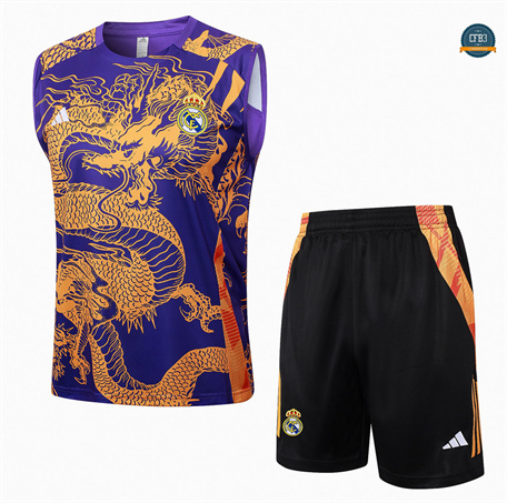 Comprar Camiseta Entrenamiento futbol Sin Mangas Real Madrid 2024/2025 Púrpura + Pantalón Corto