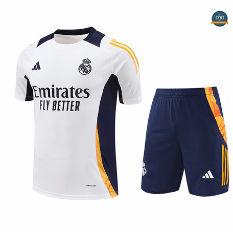 Hacer Camiseta Entrenamiento futbol Real Madrid + Pantalón 2024/2025 Blanco