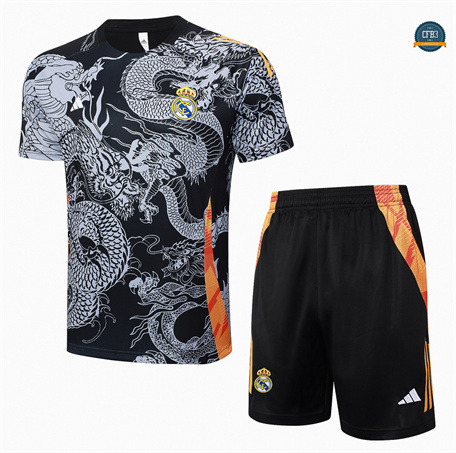 Diseño Camiseta Entrenamiento futbol Real Madrid + Pantalón 2024/2025 negro