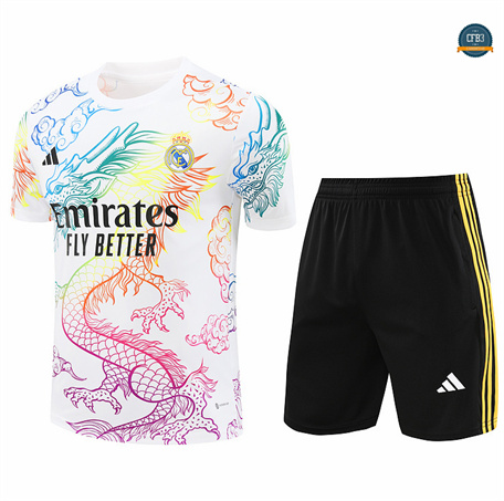 Nuevas Camiseta Entrenamiento futbol Real Madrid + Pantalón 2024/2025 Blanco