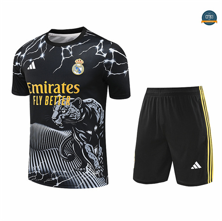 Hacer Camiseta Entrenamiento futbol Real Madrid + Pantalón 2024/2025 negro