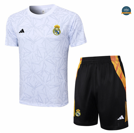 Diseño Camiseta Entrenamiento futbol Real Madrid + Pantalón 2024/2025 Blanco