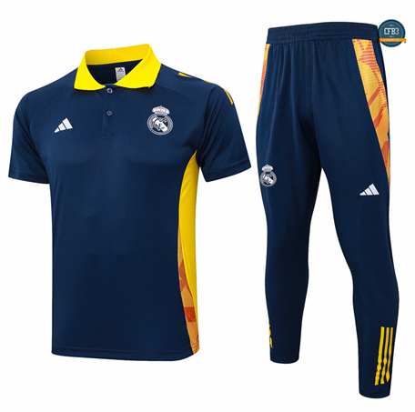 Hacer Camiseta Entrenamiento futbol Polo Real Madrid + Pantalones 2024/2025 Azul marino